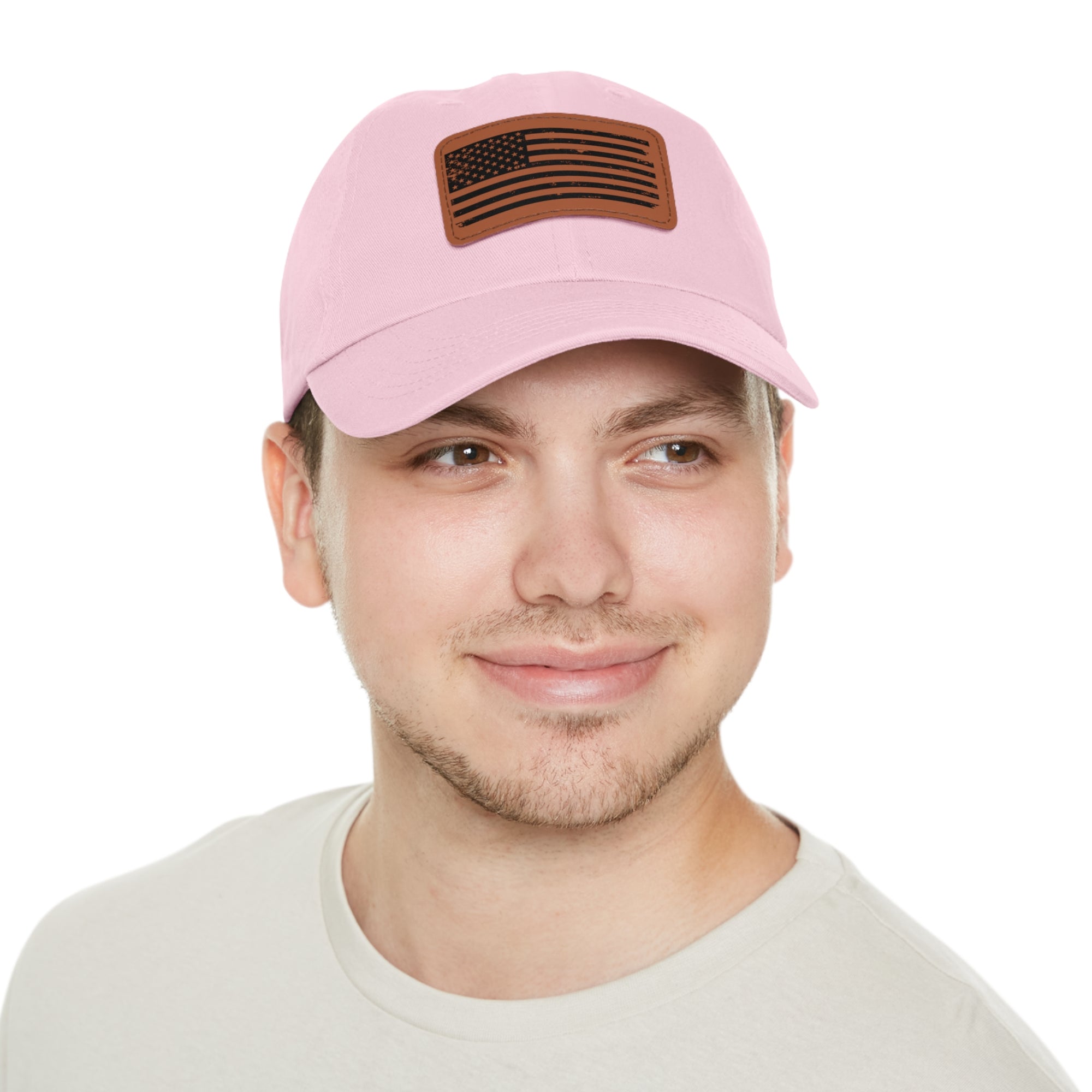 Flag Leather Patch Dad Hat