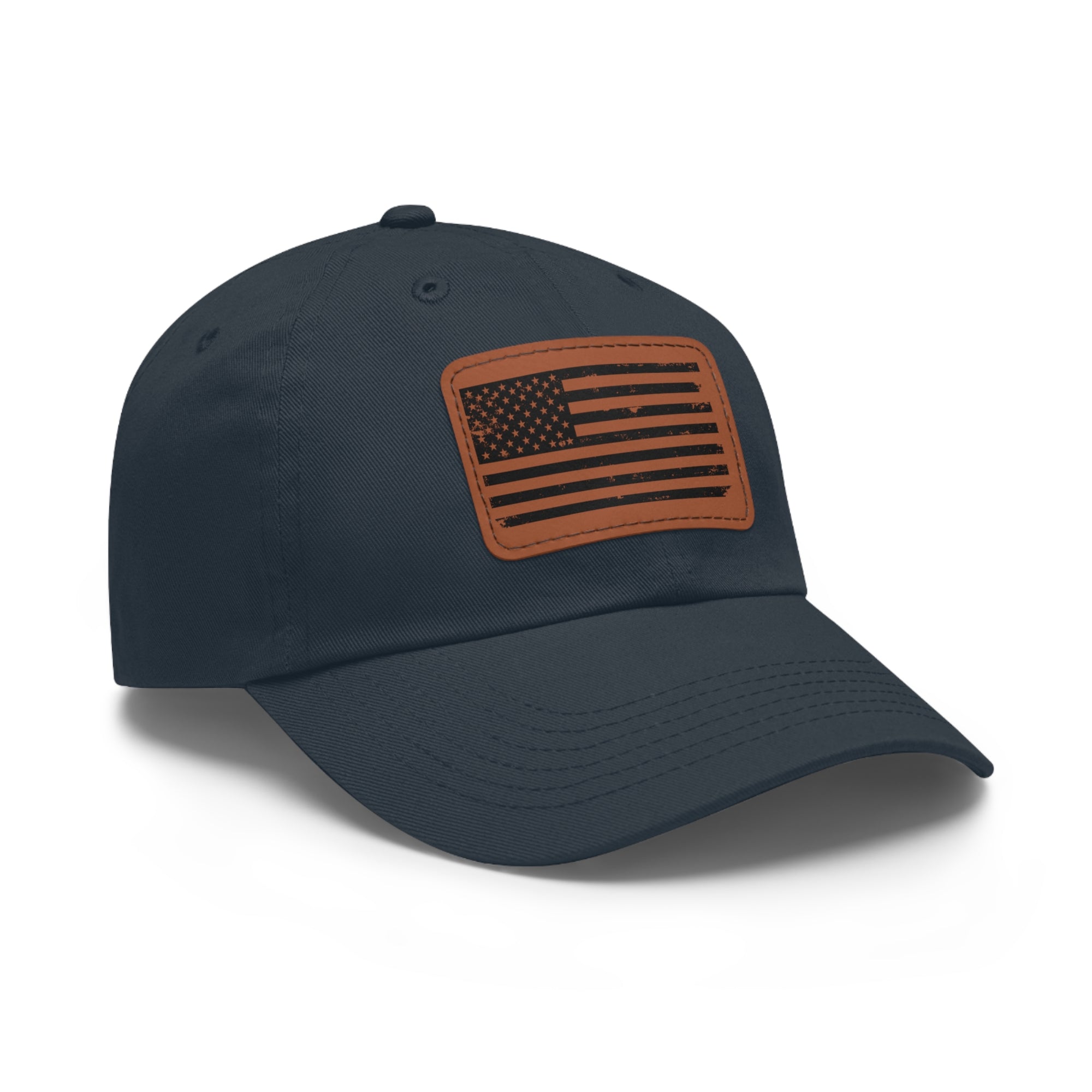 Flag Leather Patch Dad Hat
