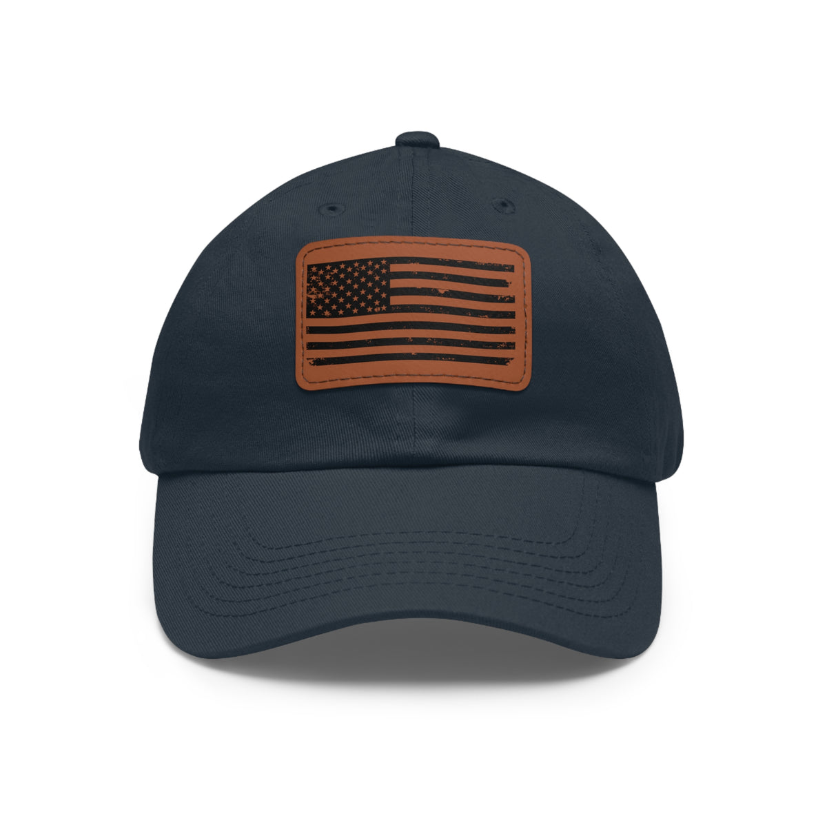 Flag Leather Patch Dad Hat