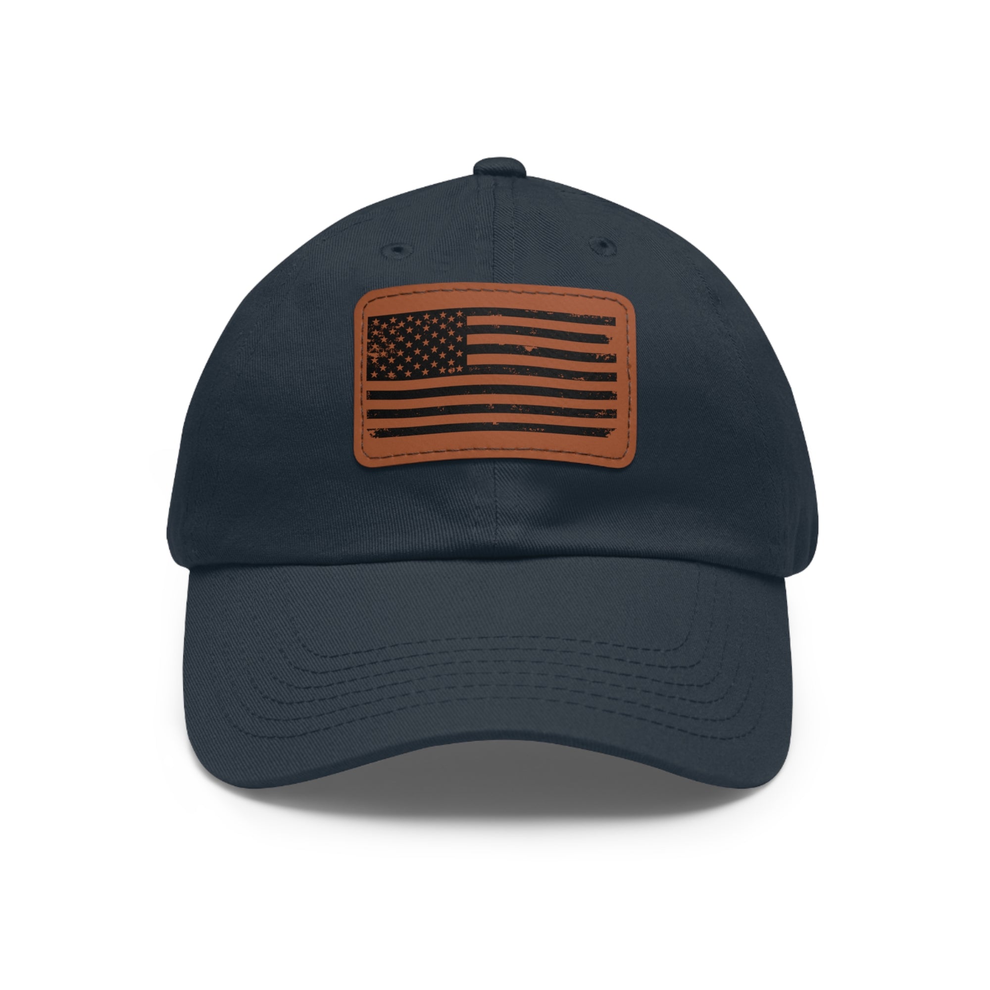 Flag Leather Patch Dad Hat