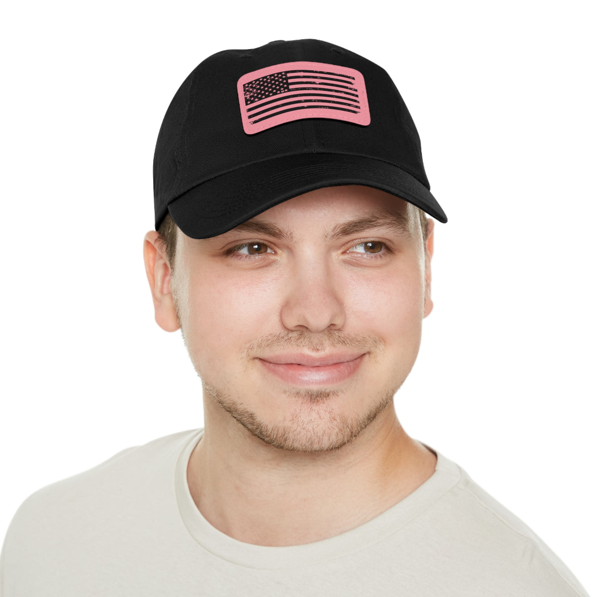 Flag Leather Patch Dad Hat