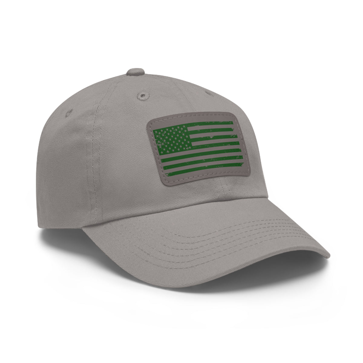 Flag Leather Patch Dad Hat