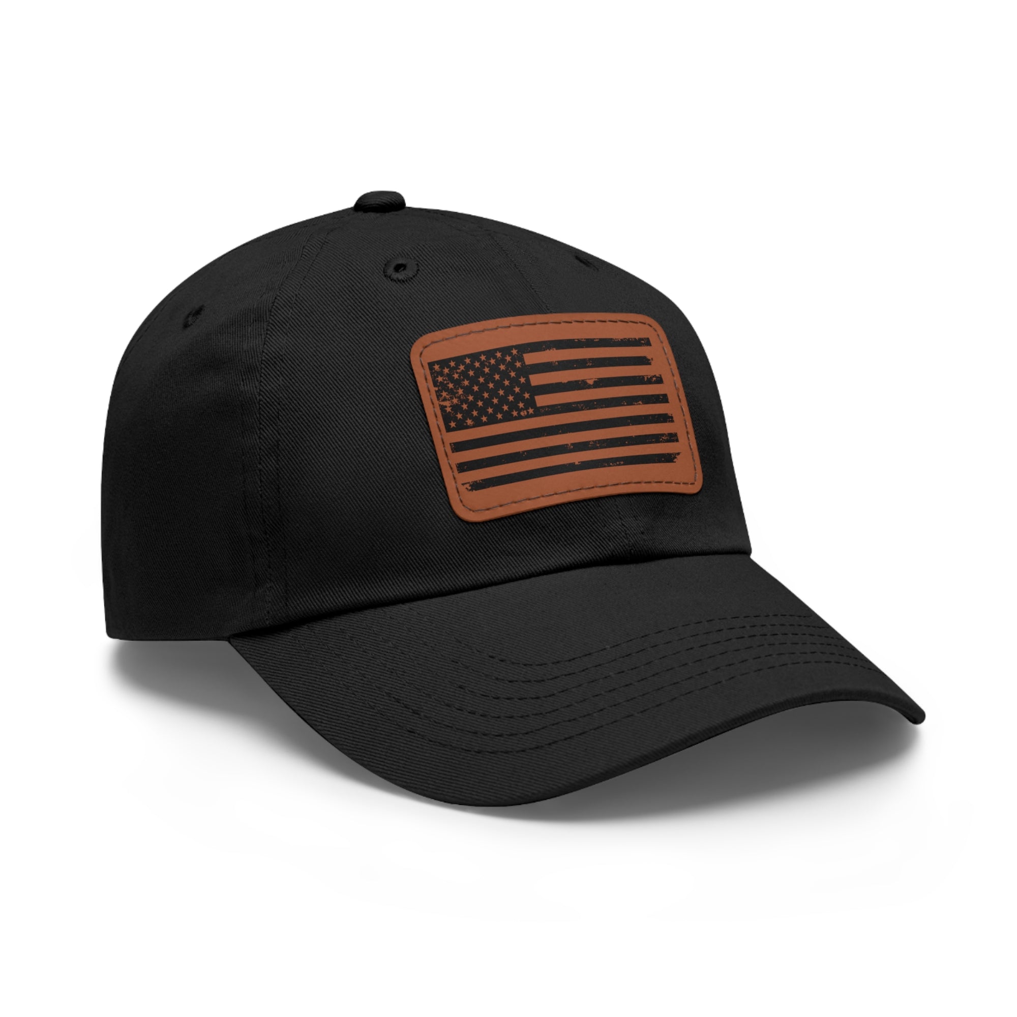 Flag Leather Patch Dad Hat