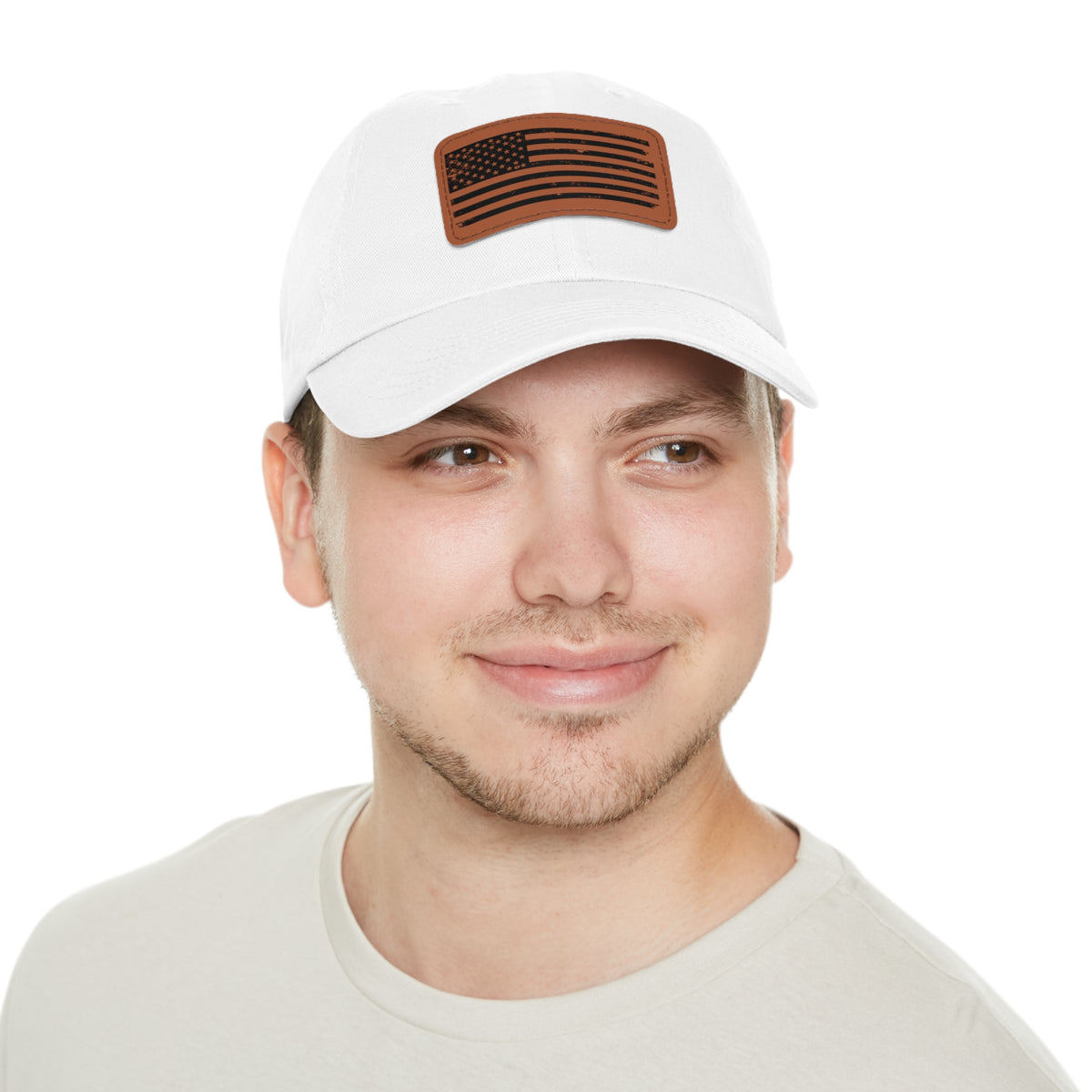 Flag Leather Patch Dad Hat