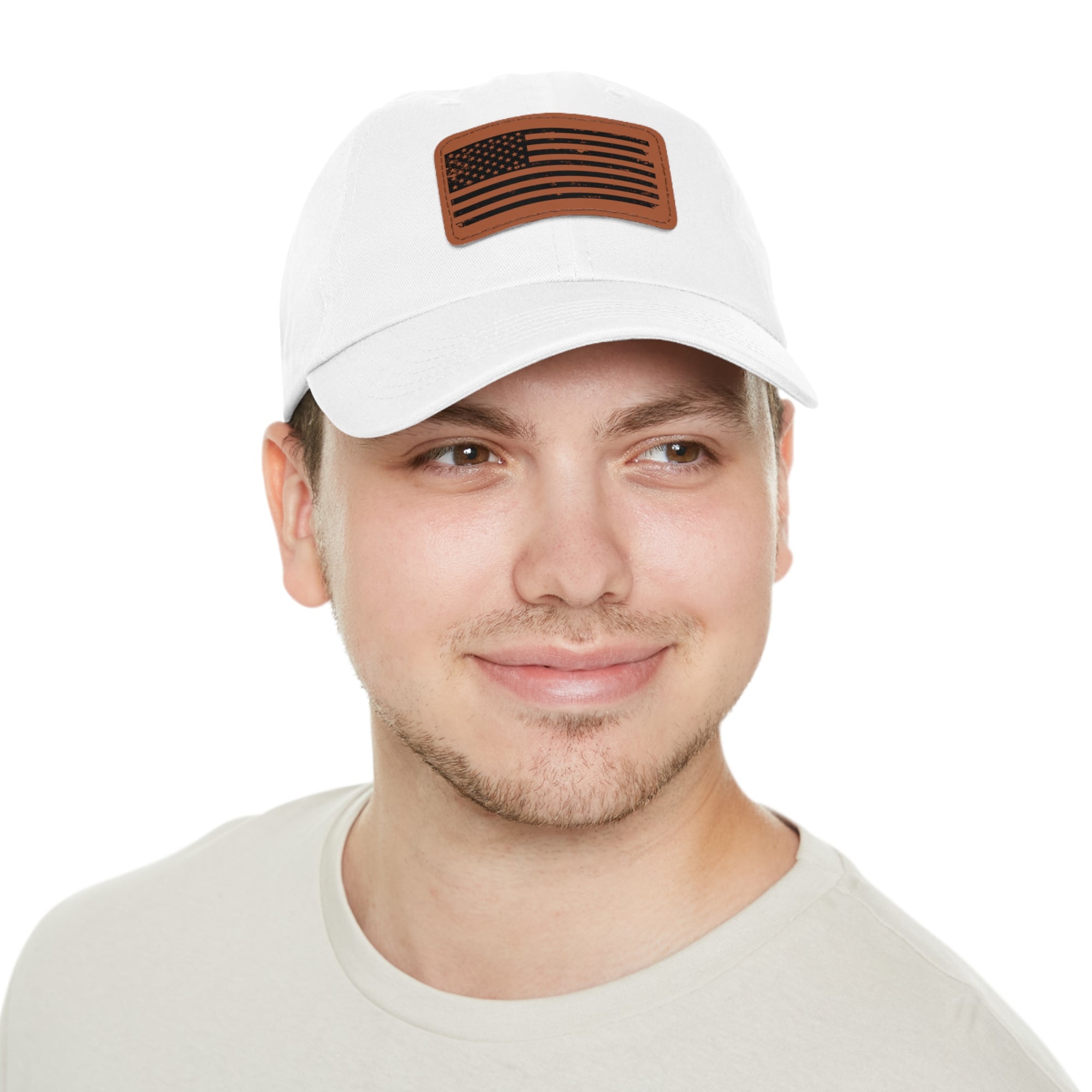 Flag Leather Patch Dad Hat