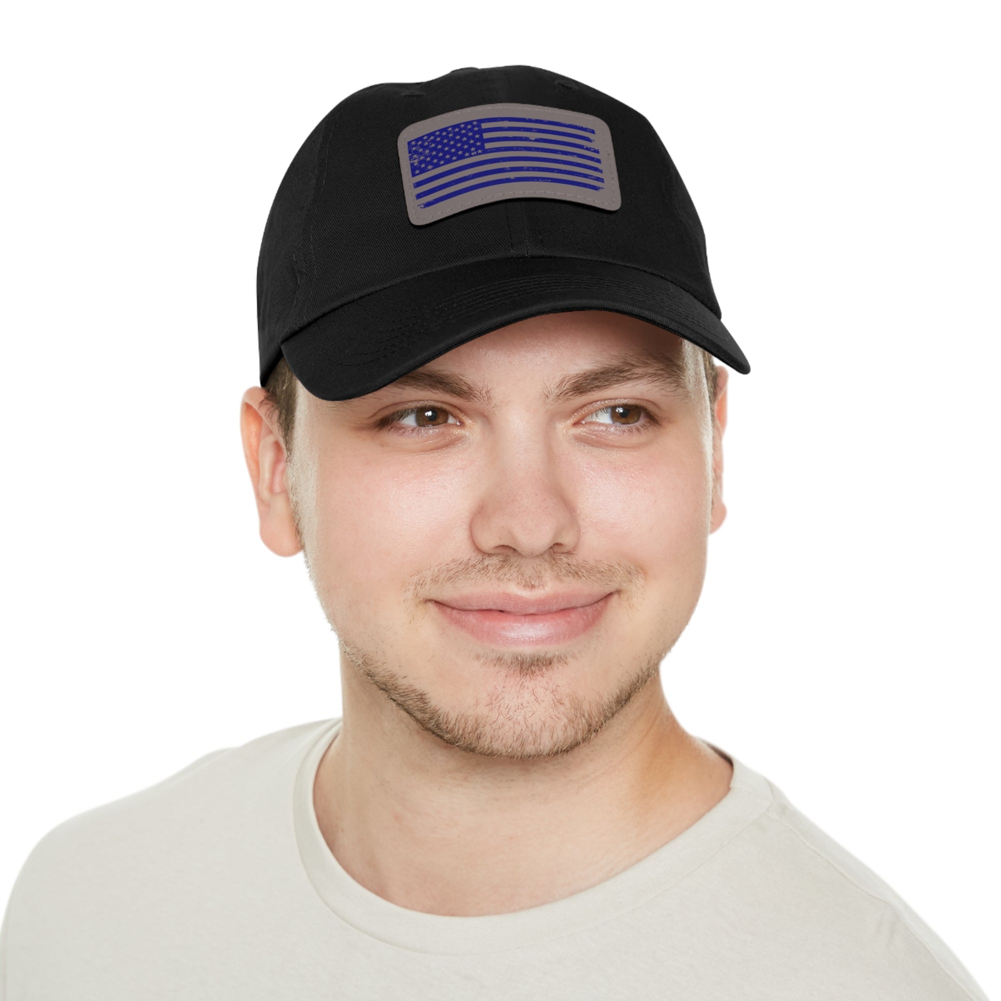Flag Leather Patch Dad Hat