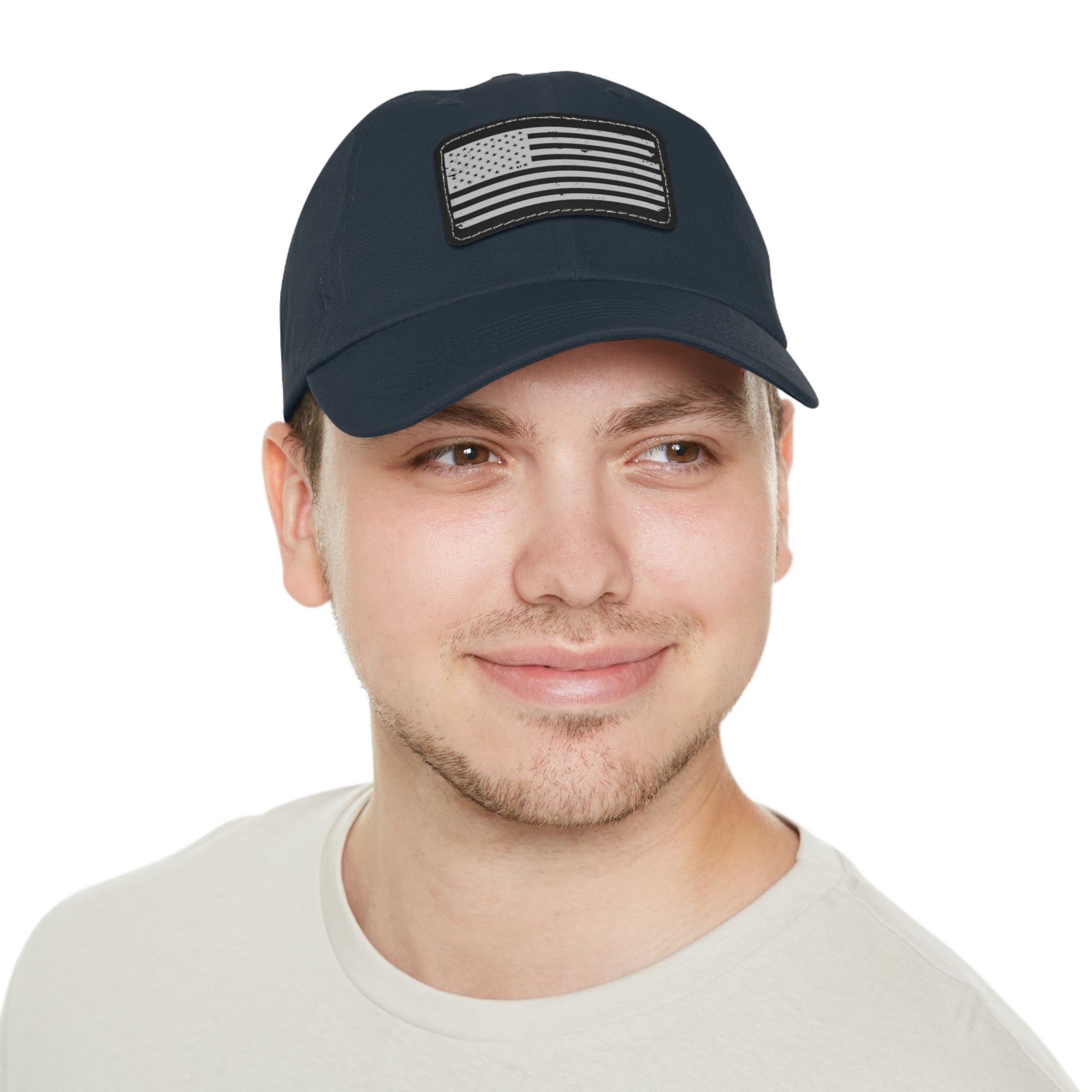 Flag Leather Patch Dad Hat