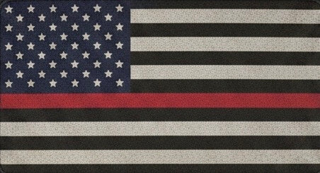 Thin Red Line American Flag Leatherette Velcro Patch