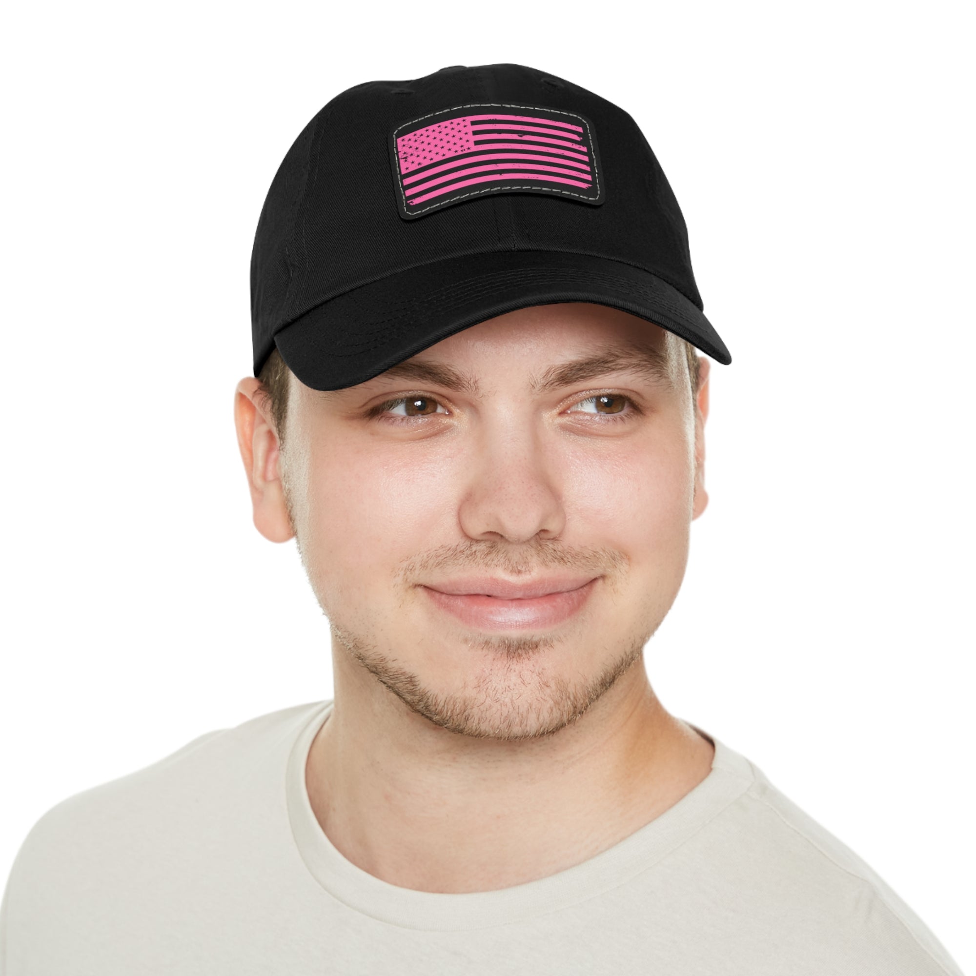 Flag Leather Patch Dad Hat