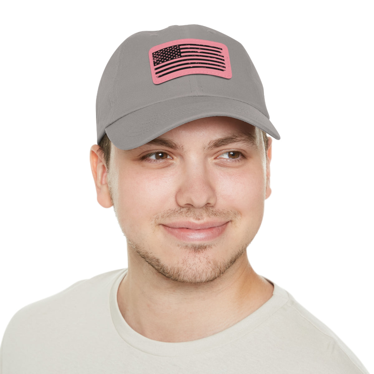 Flag Leather Patch Dad Hat