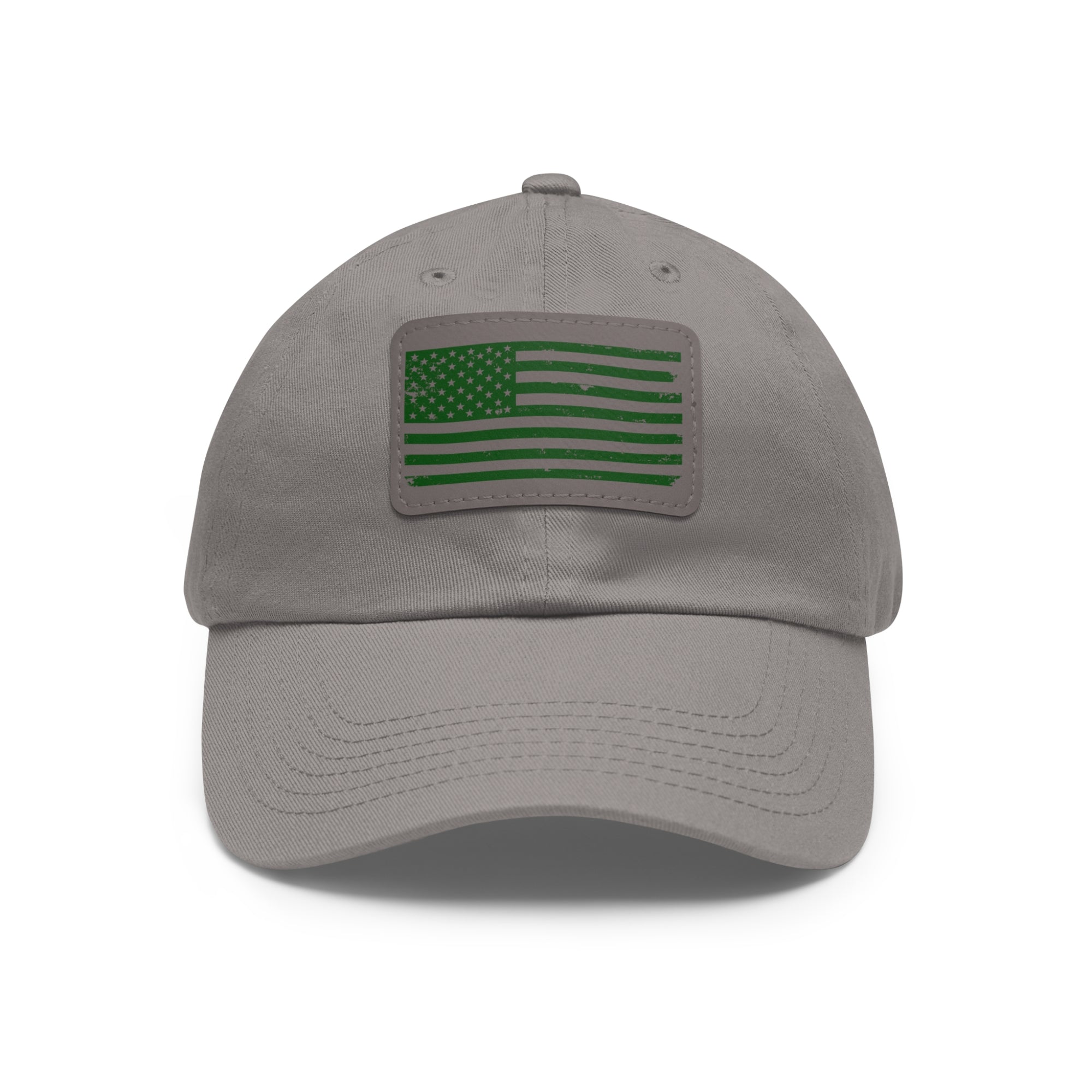 Flag Leather Patch Dad Hat
