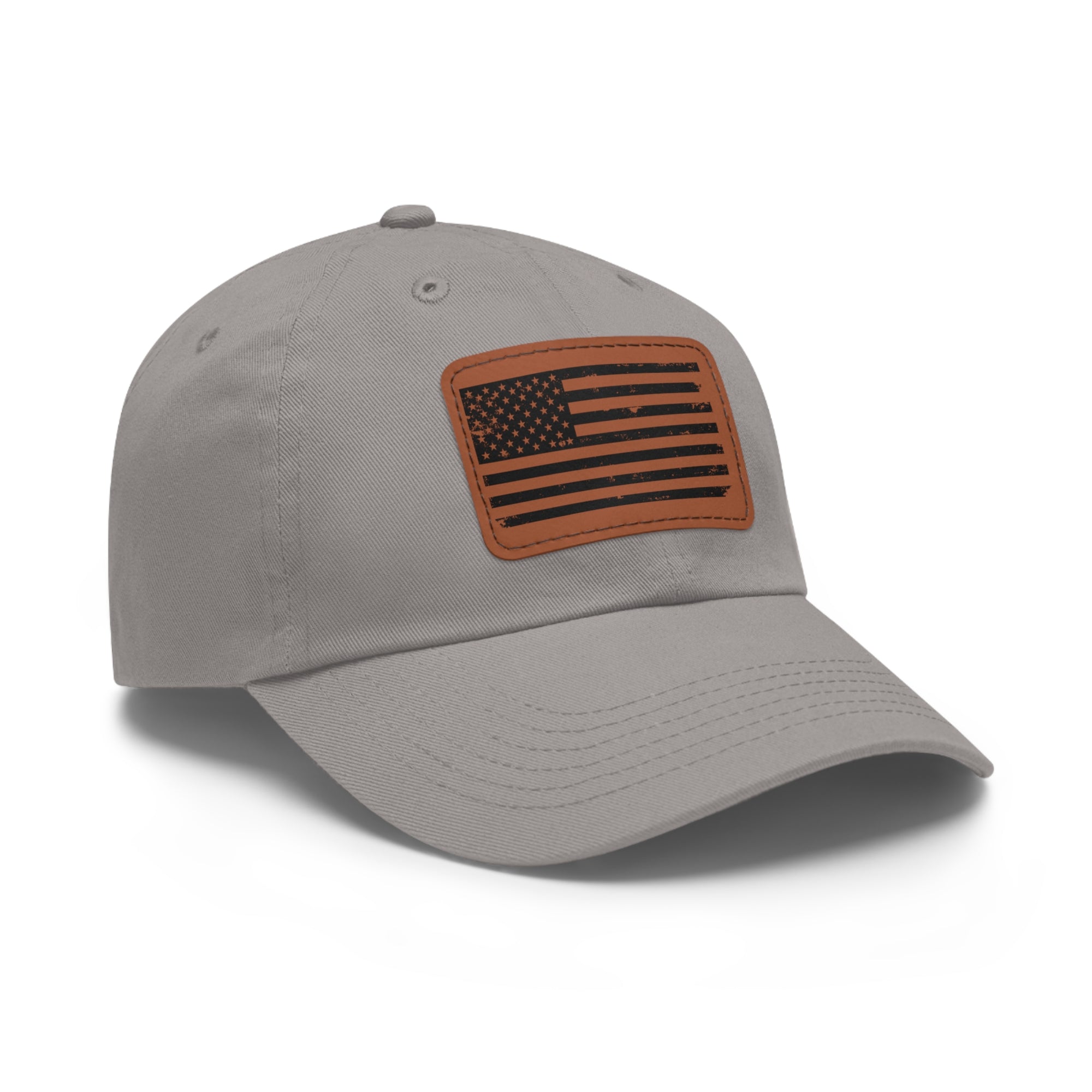 Flag Leather Patch Dad Hat