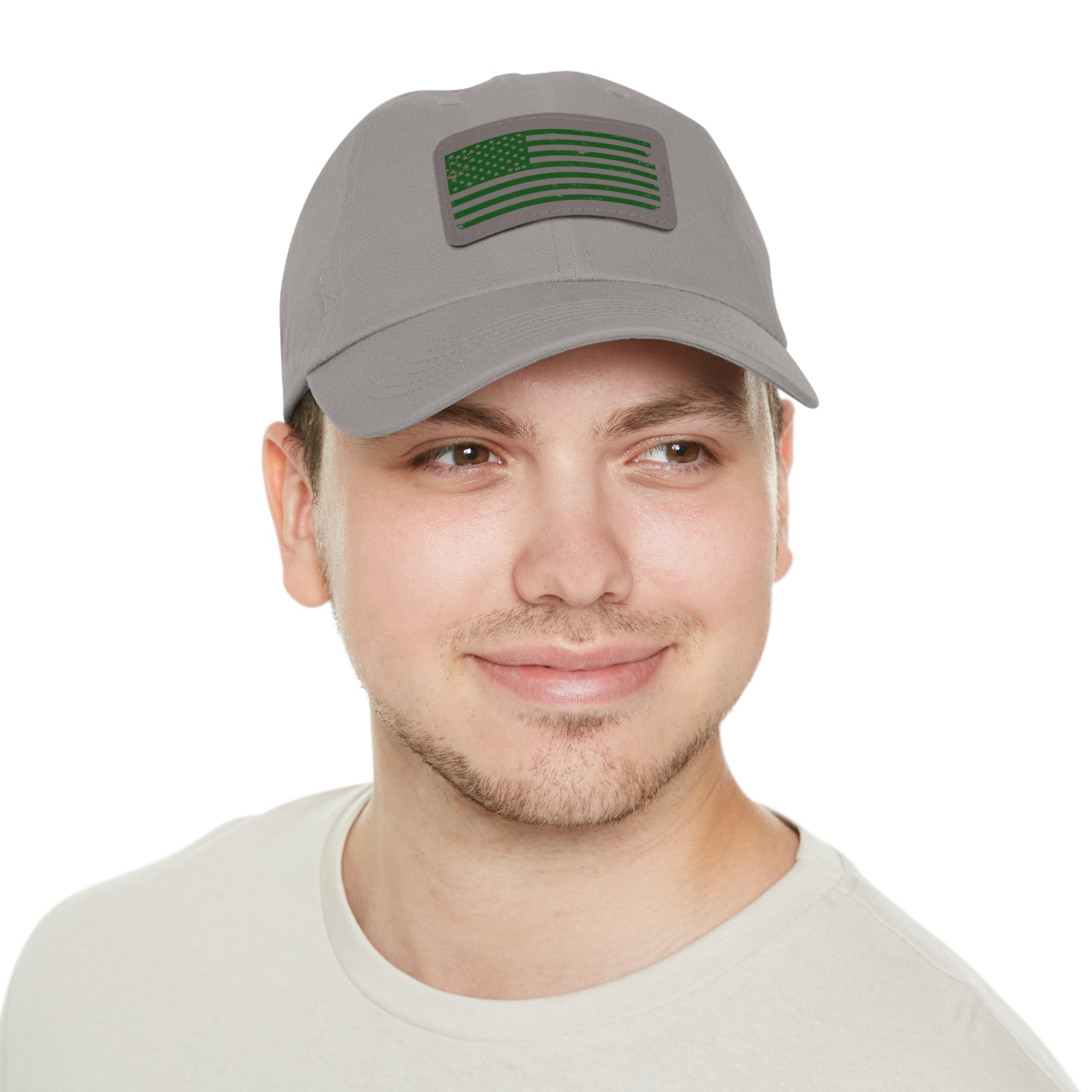 Flag Leather Patch Dad Hat