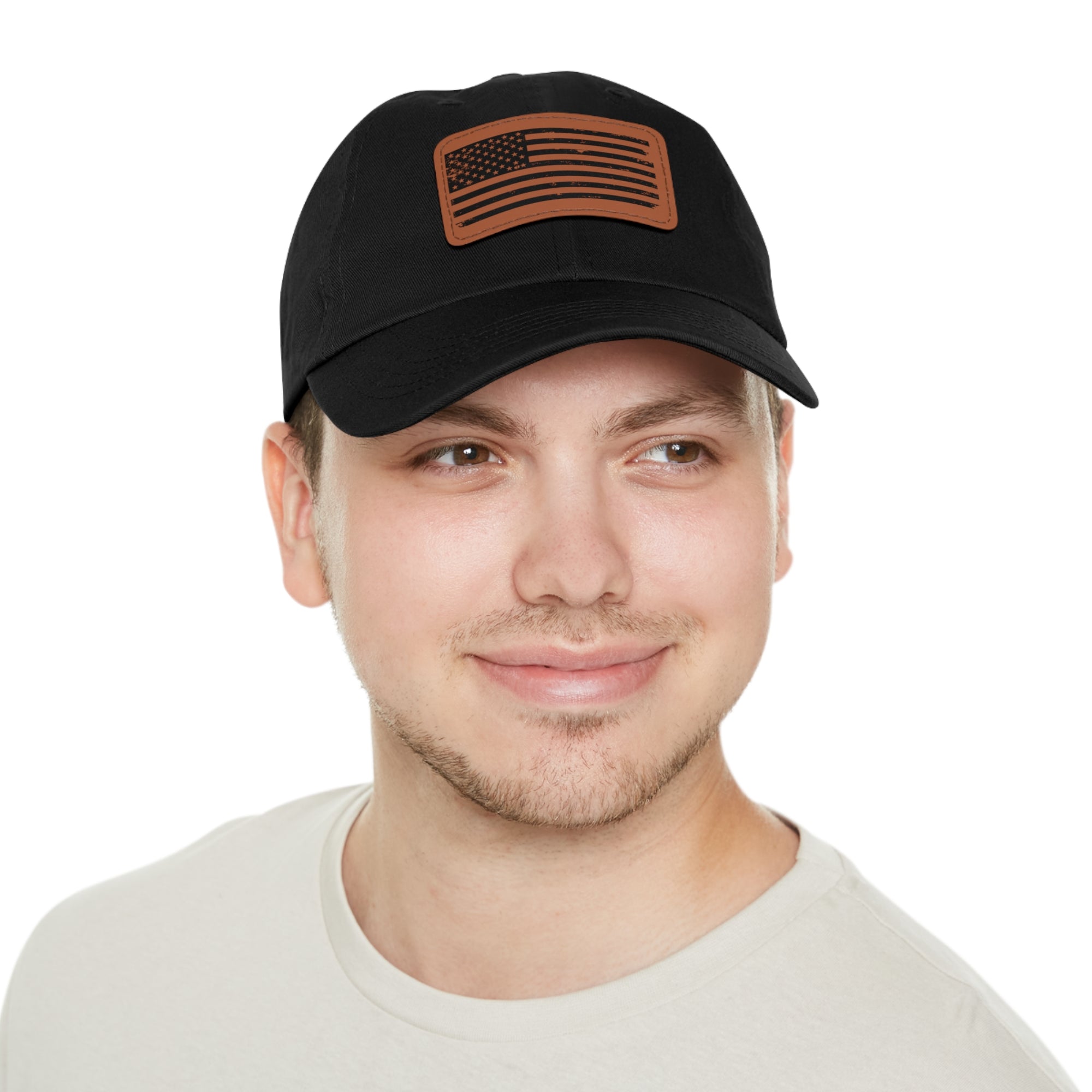 Flag Leather Patch Dad Hat