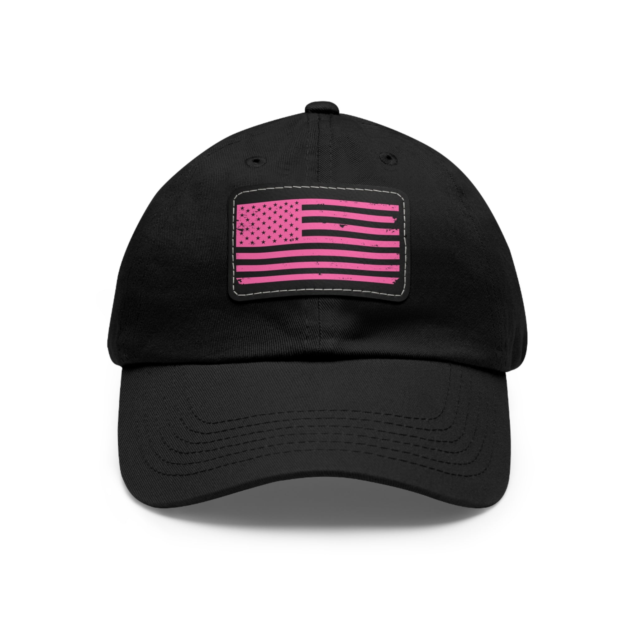 Flag Leather Patch Dad Hat