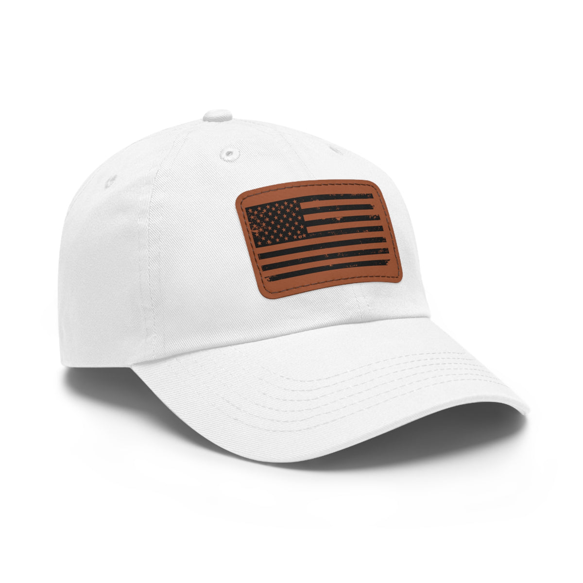 Flag Leather Patch Dad Hat