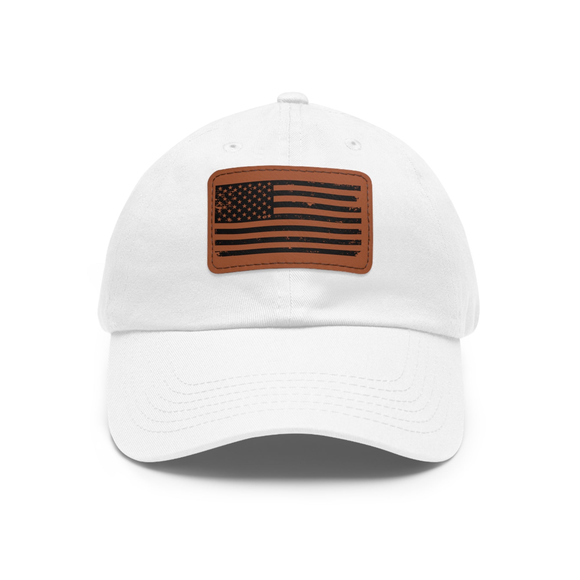 Flag Leather Patch Dad Hat