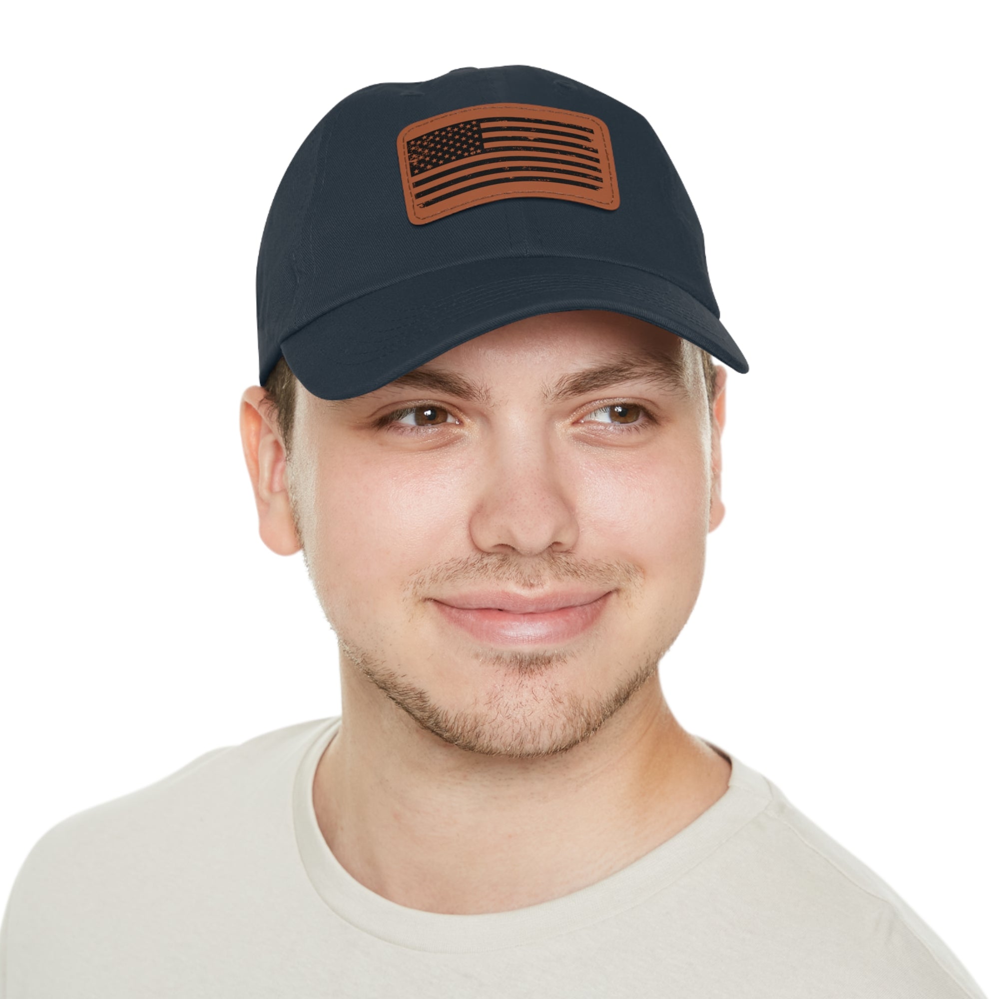 Flag Leather Patch Dad Hat