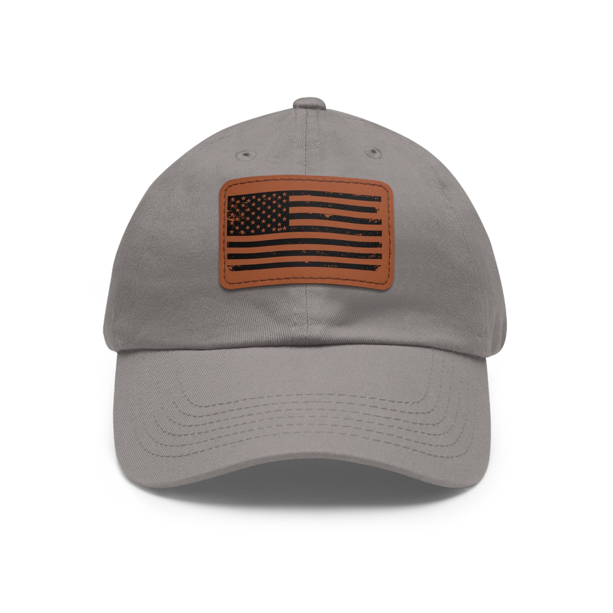 Flag Leather Patch Dad Hat