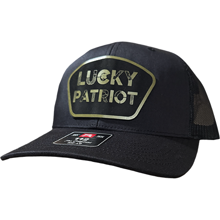 Lucky Patriot Leather Patch Trucker Hat