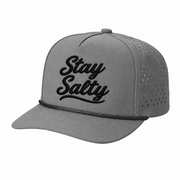 Stay Salty embroidered rope hat in Gray