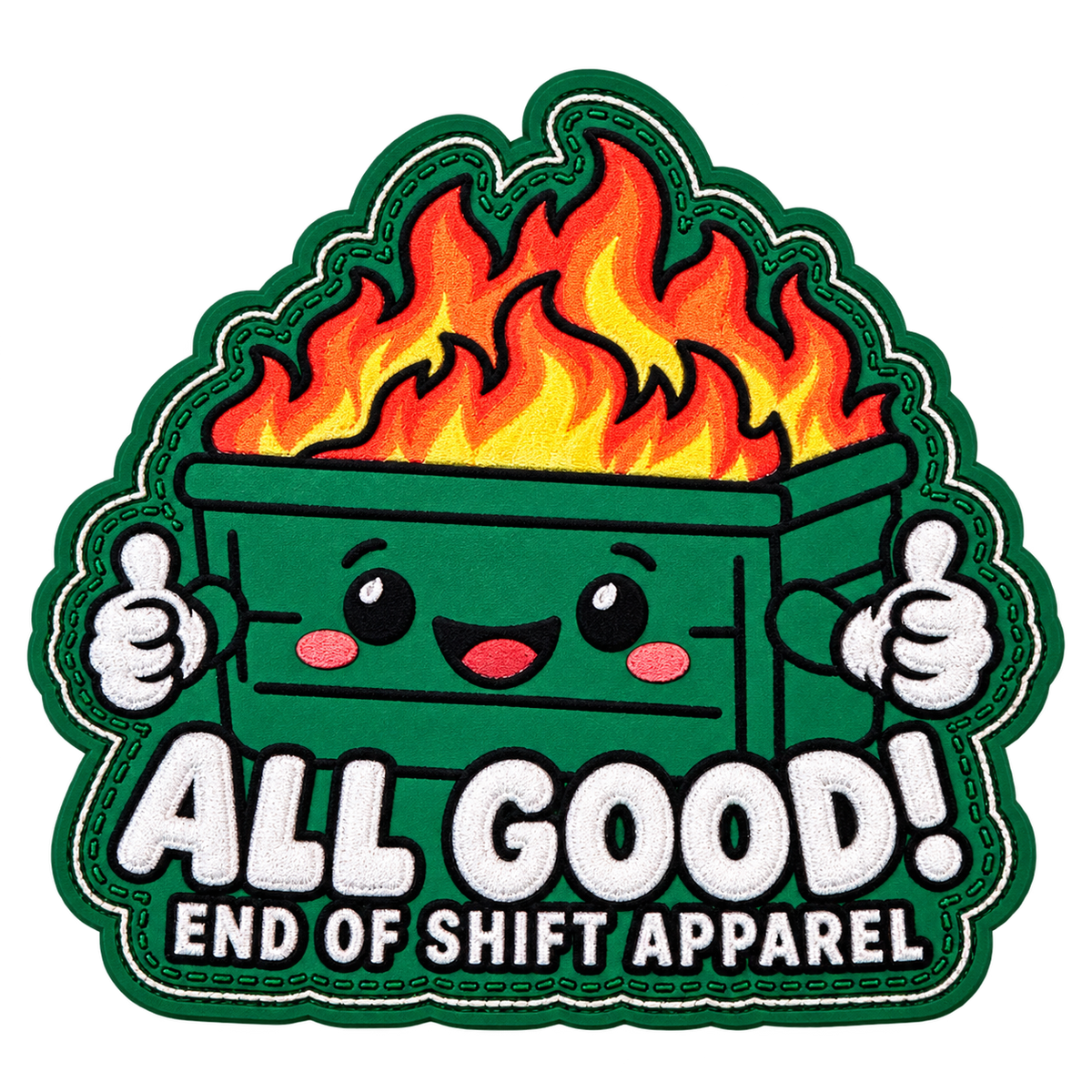 All Good morale patch front, transparent background